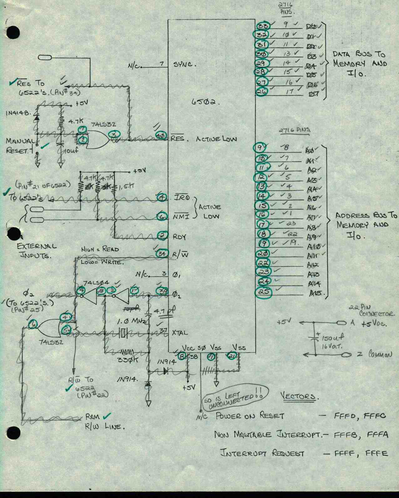 6502 Single Board Computer CPU Logic